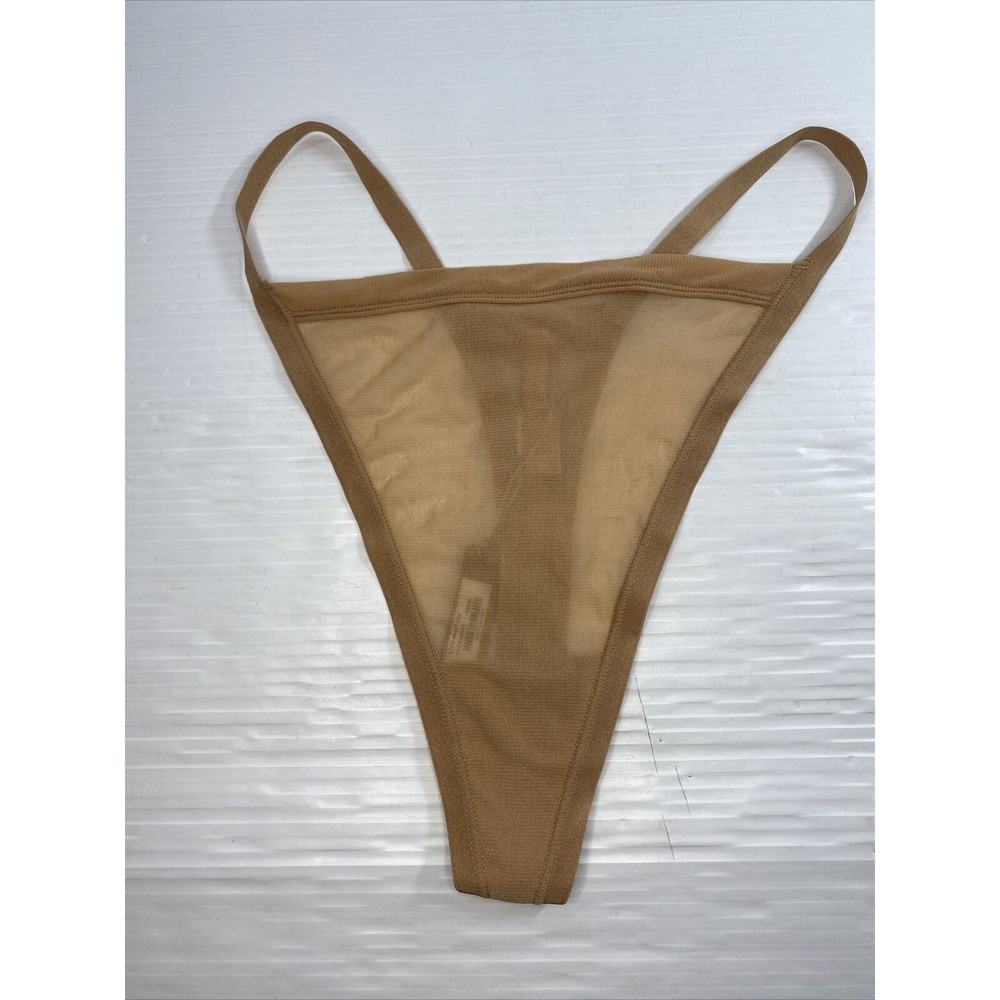 Skims Women’s Summer Mesh Mid-Rise Thong Panty Ochre PN-STT-0664 Sz 2X